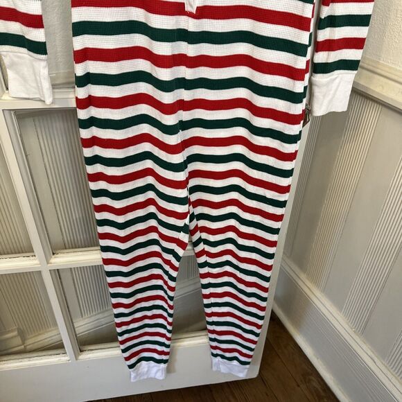 Old Navy Union Suit Red Ivory Green Stripe One Piece Size Small Pajamas - Picture 4 of 11
